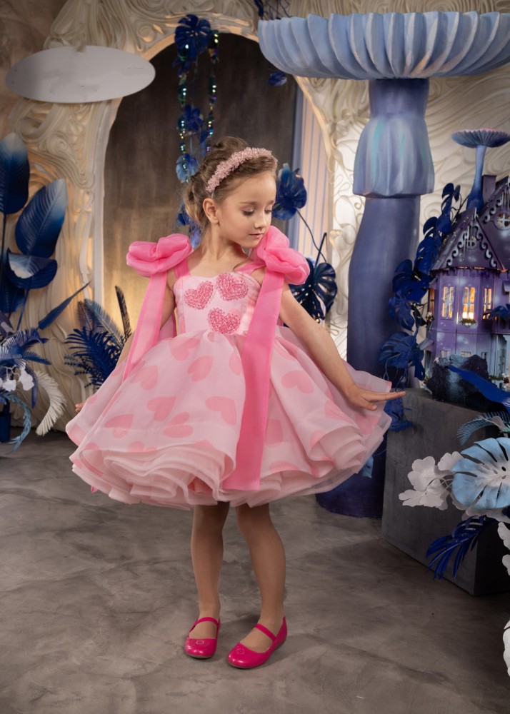 Pink Short Length  Flower Girl Dress/Girls Party Dress