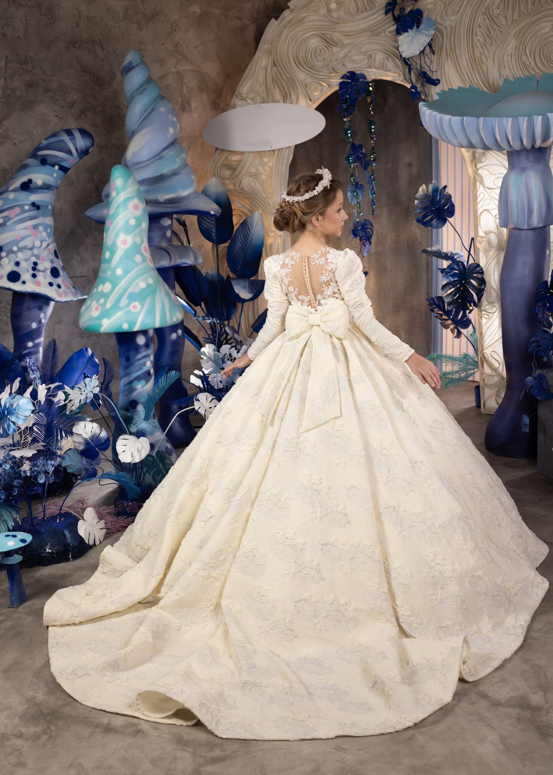 Cream Romantic Flower Girl Dress/Girls Party Dress