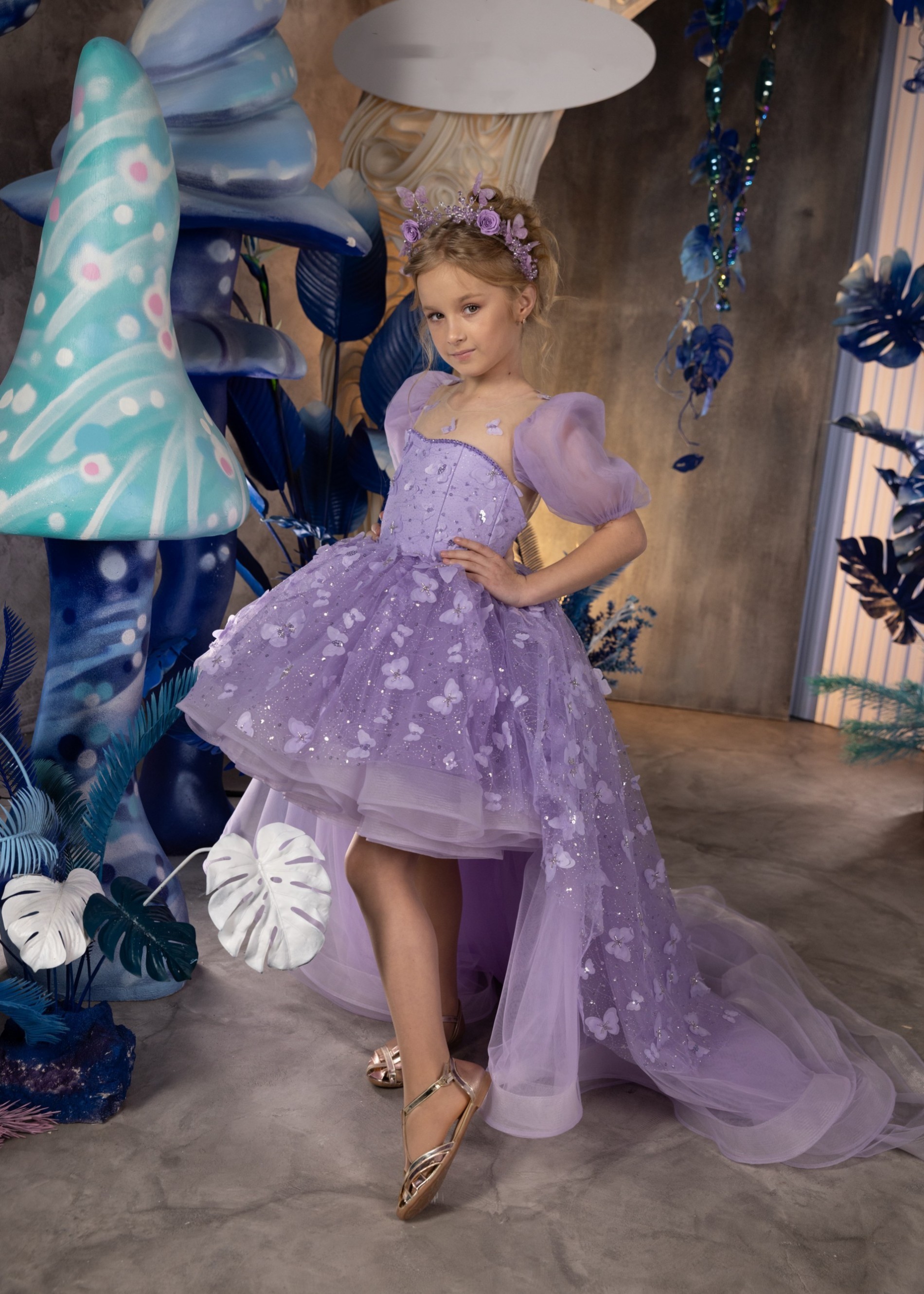 Purple Butterfly  Flower Girl Dress/Pageant Dress