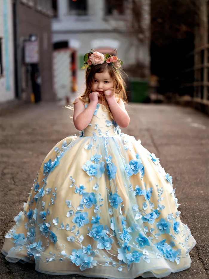 Floral Lace Flower Girl Dress/Pageant Dress
