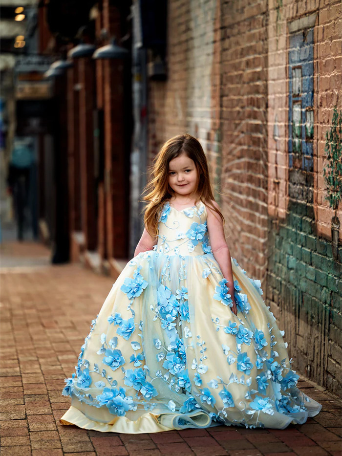 Floral Lace Flower Girl Dress/Pageant Dress