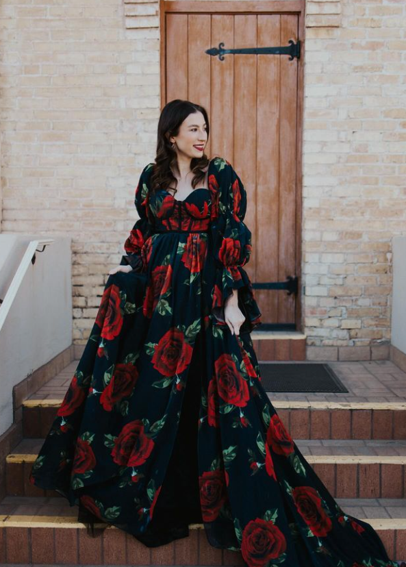 On Sale Floral Chiffon Photoshoot Dress /Maternity Dress