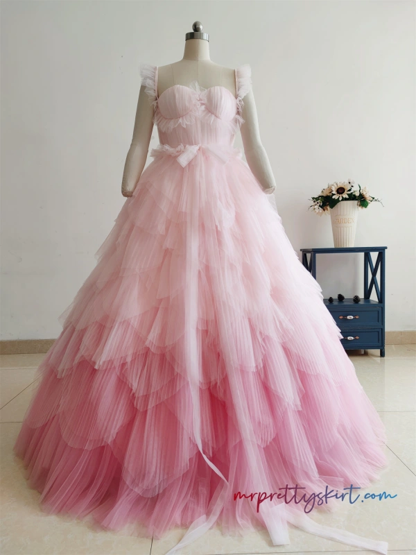 Faded Pink Luxury Photo Shoot Dress/Wedding Dress
