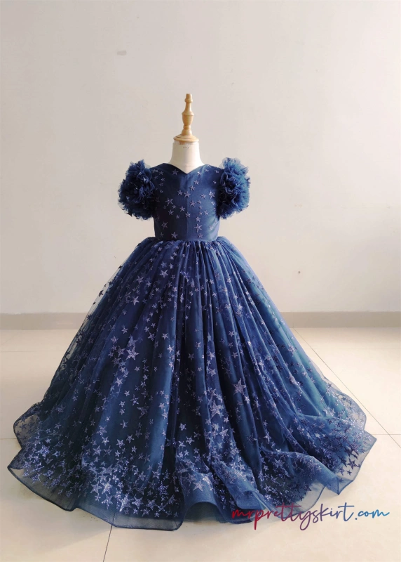 Sparkle Lace Flower Girl Dress /Girl Photoshoot Gown