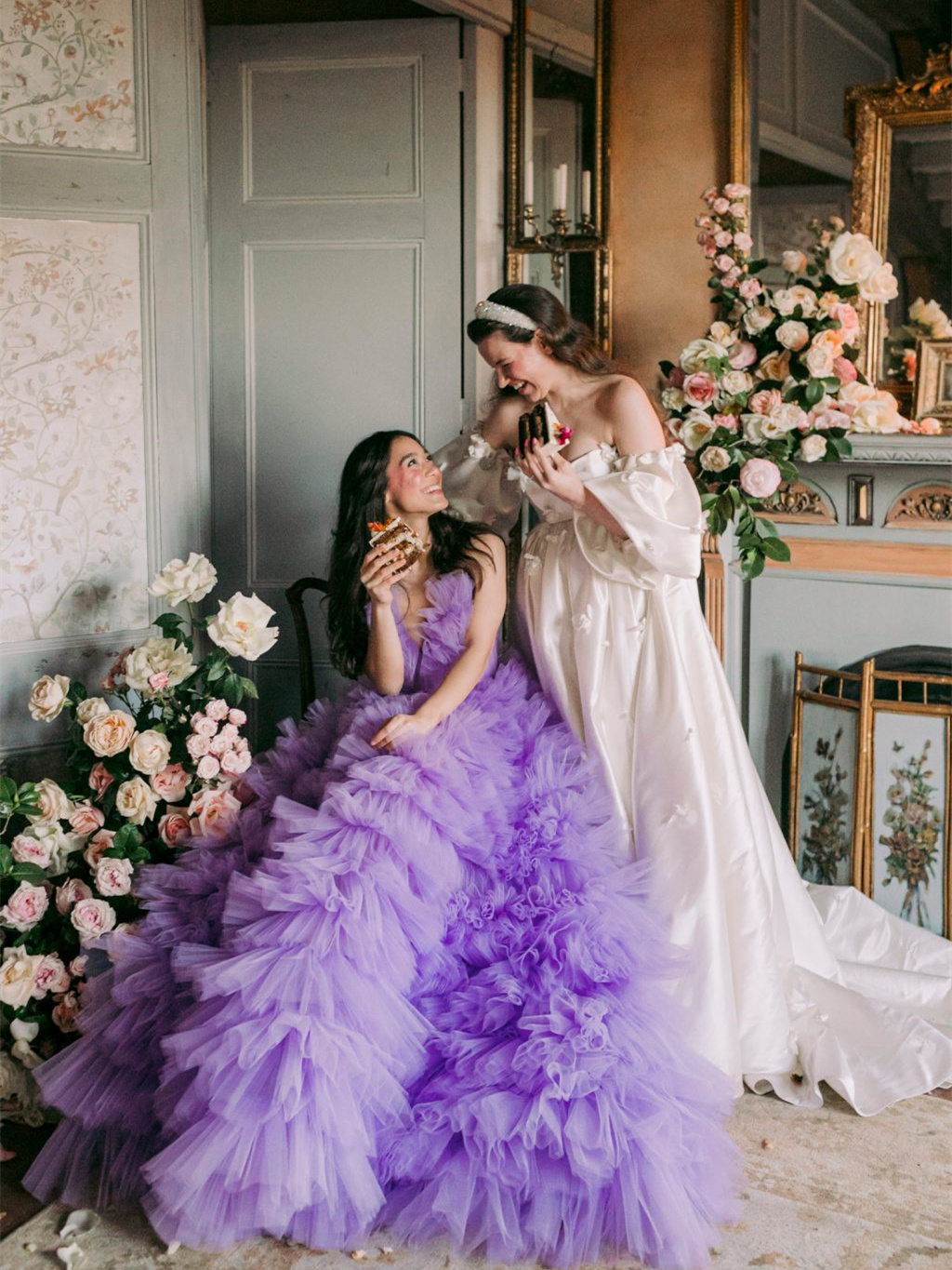 Purple  Ruffled Tulle Photoshoot Dress