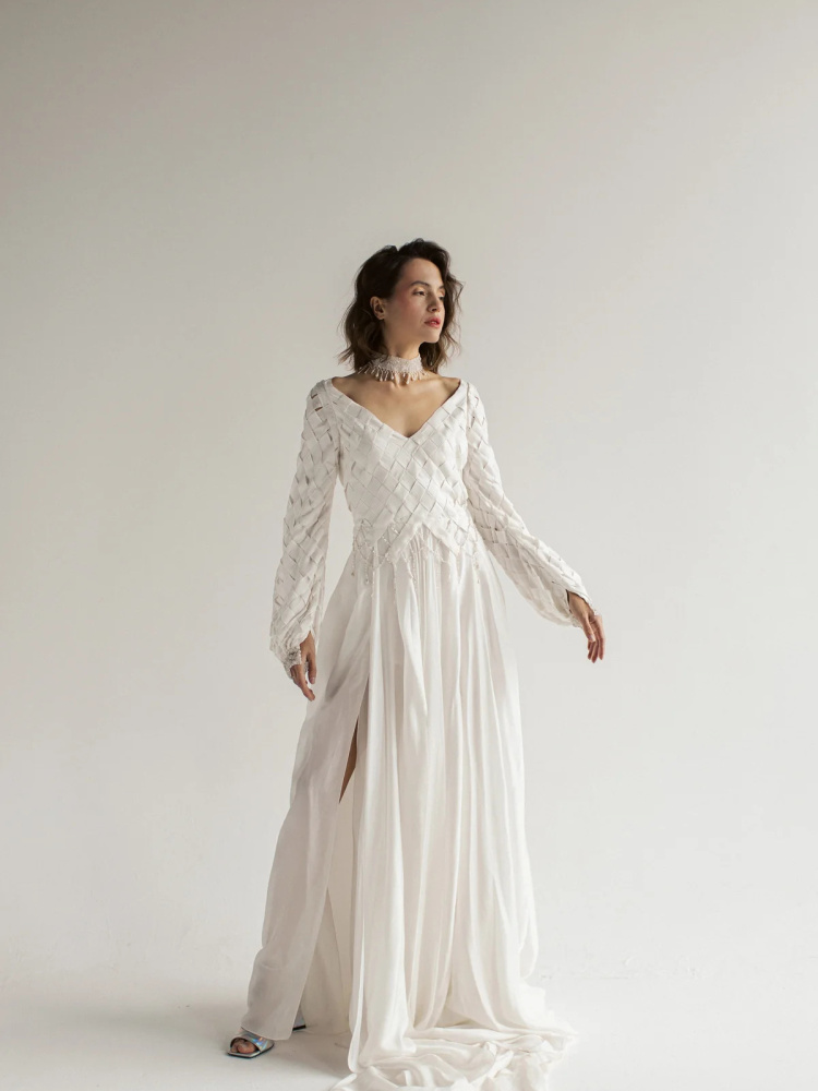 Ivory  Chiffon Sexy Wedding Dress