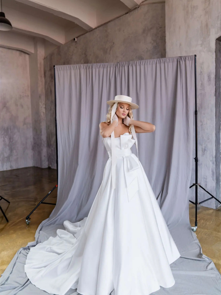 White Satin Sexy Wedding Dress