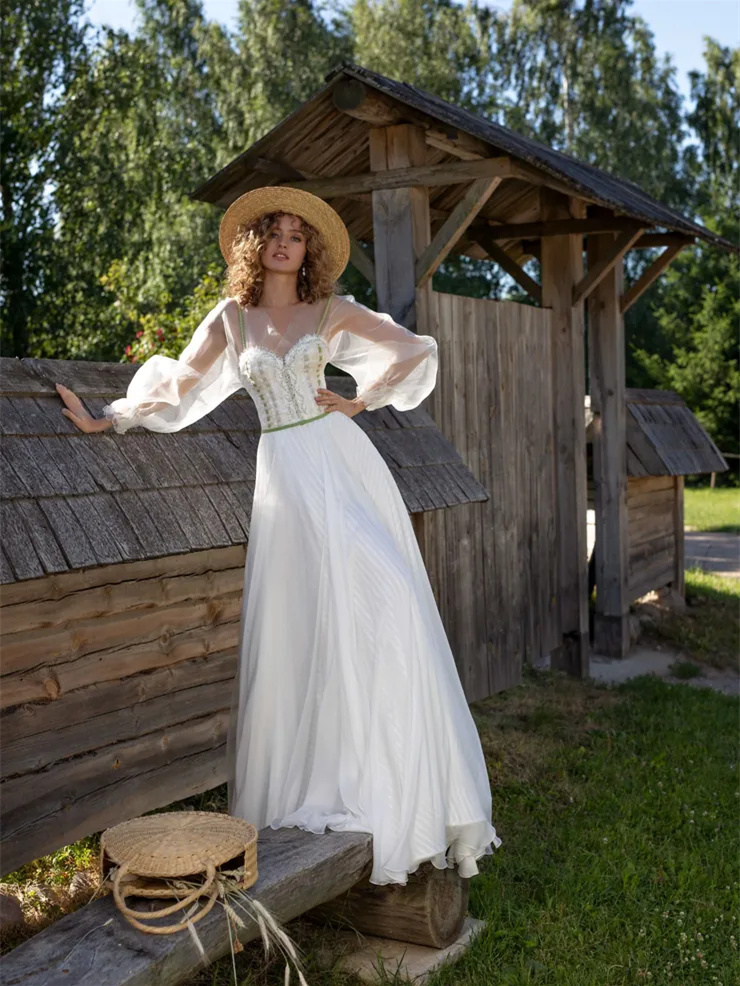 Sexy Garden Wedding Dress Bridal Gown