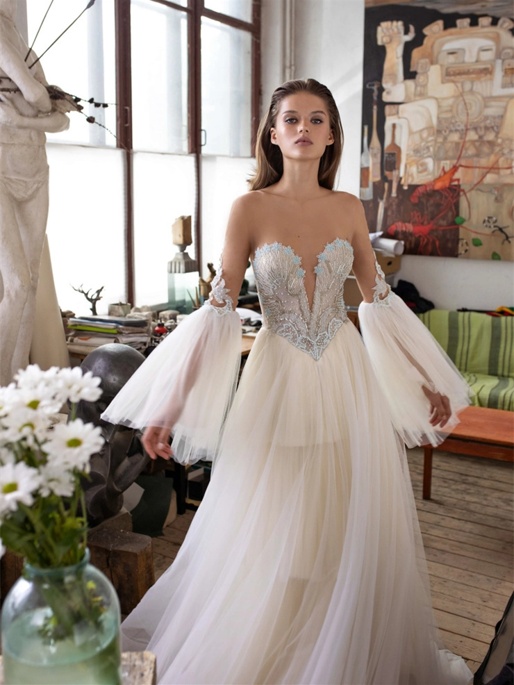Beaded Top Sexy Wedding Dress Bridal Gown