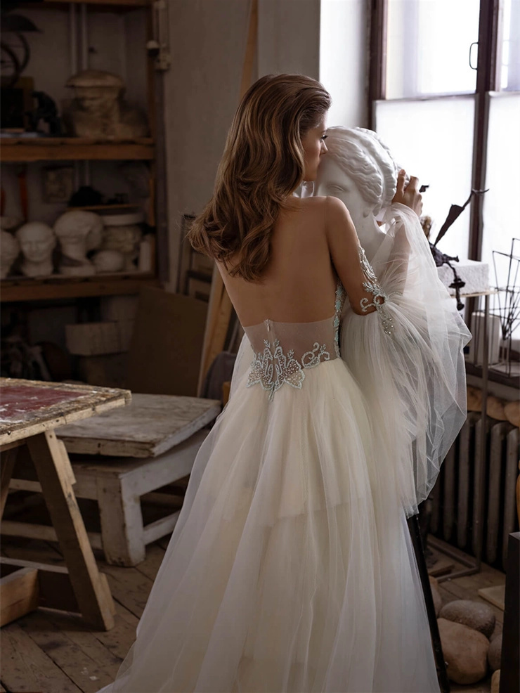 Beaded Top Sexy Wedding Dress Bridal Gown
