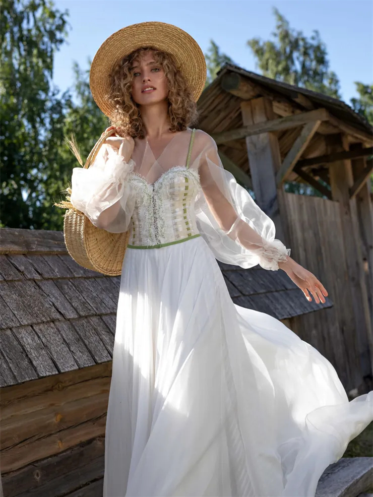 Sexy Garden Wedding Dress Bridal Gown
