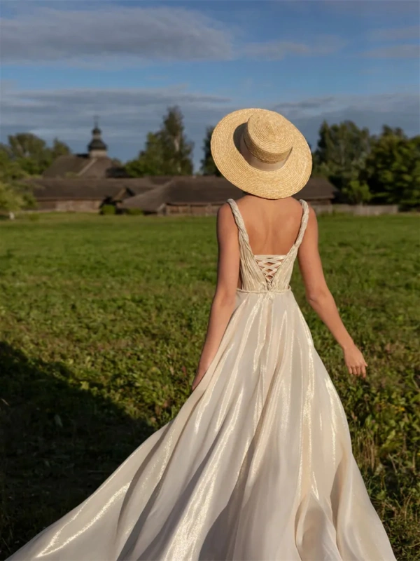 Sparkle Organza Sexy Wedding Dress Bridal Gown