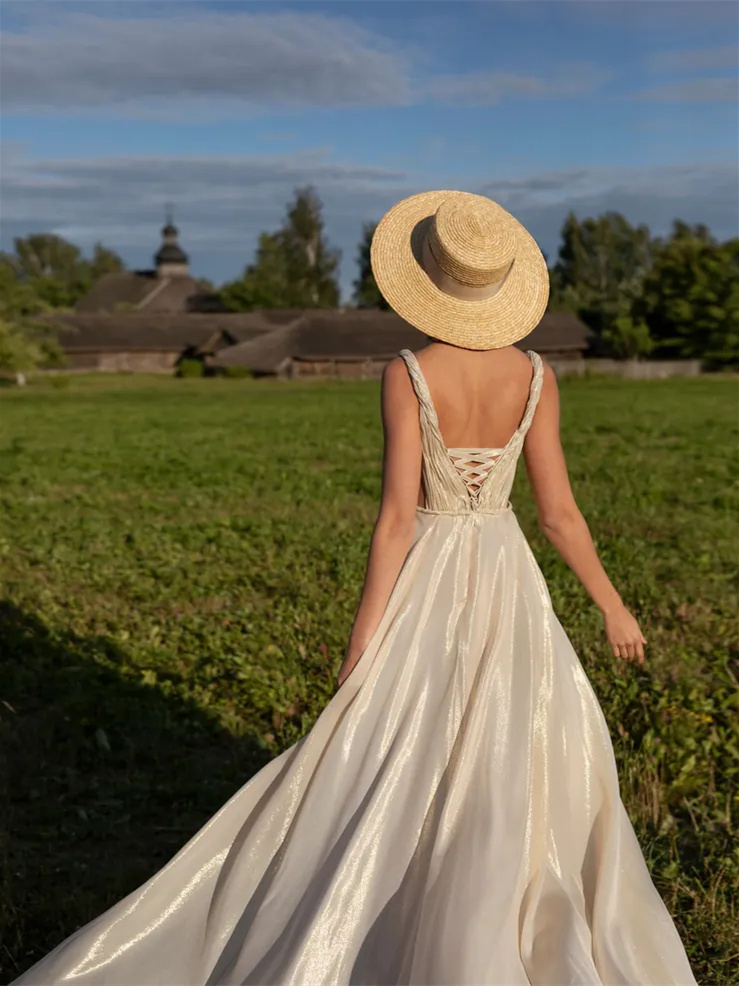 Sparkle Organza Sexy Wedding Dress Bridal Gown
