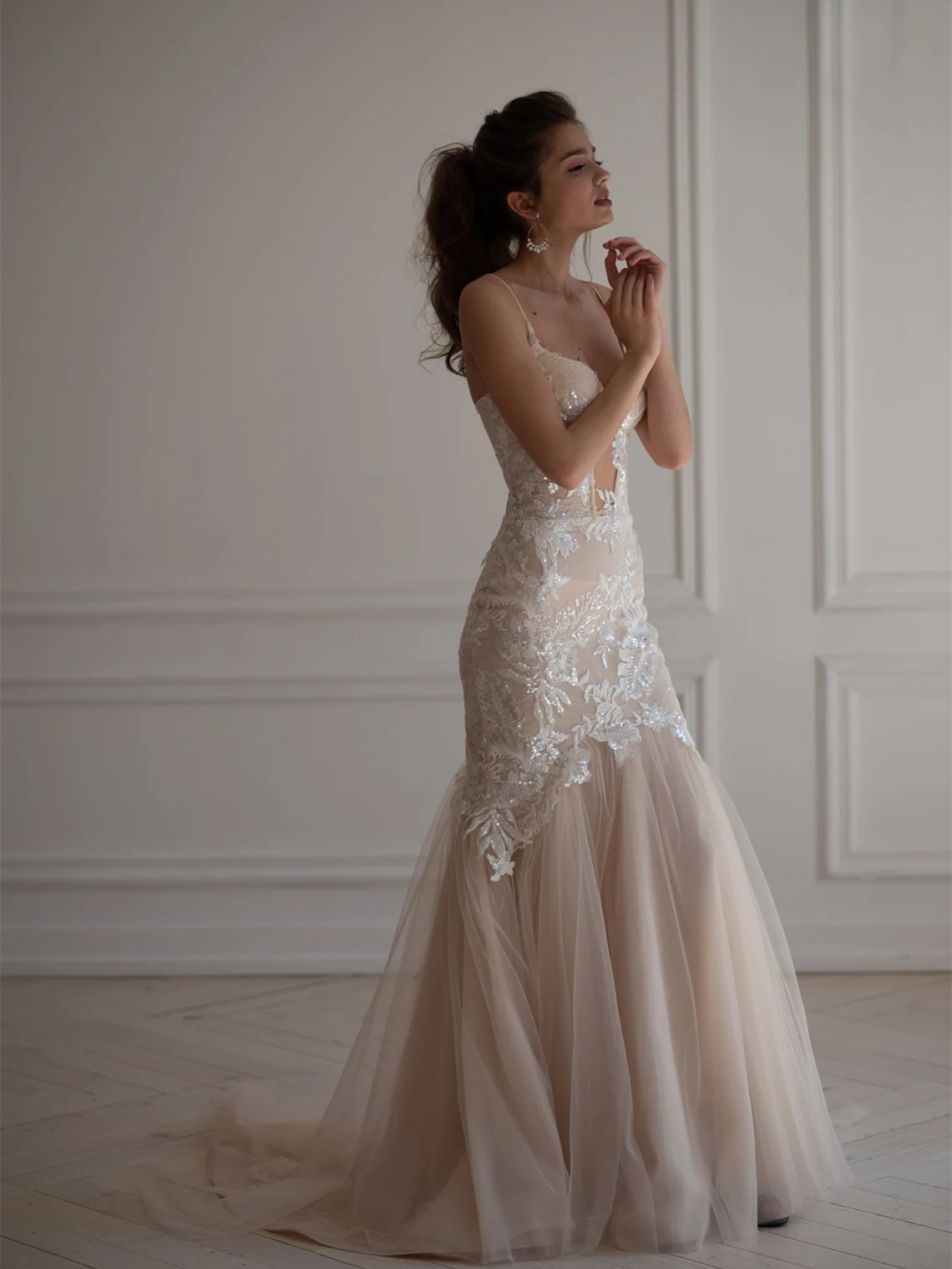 Champagne Mermaid Bridal Dress