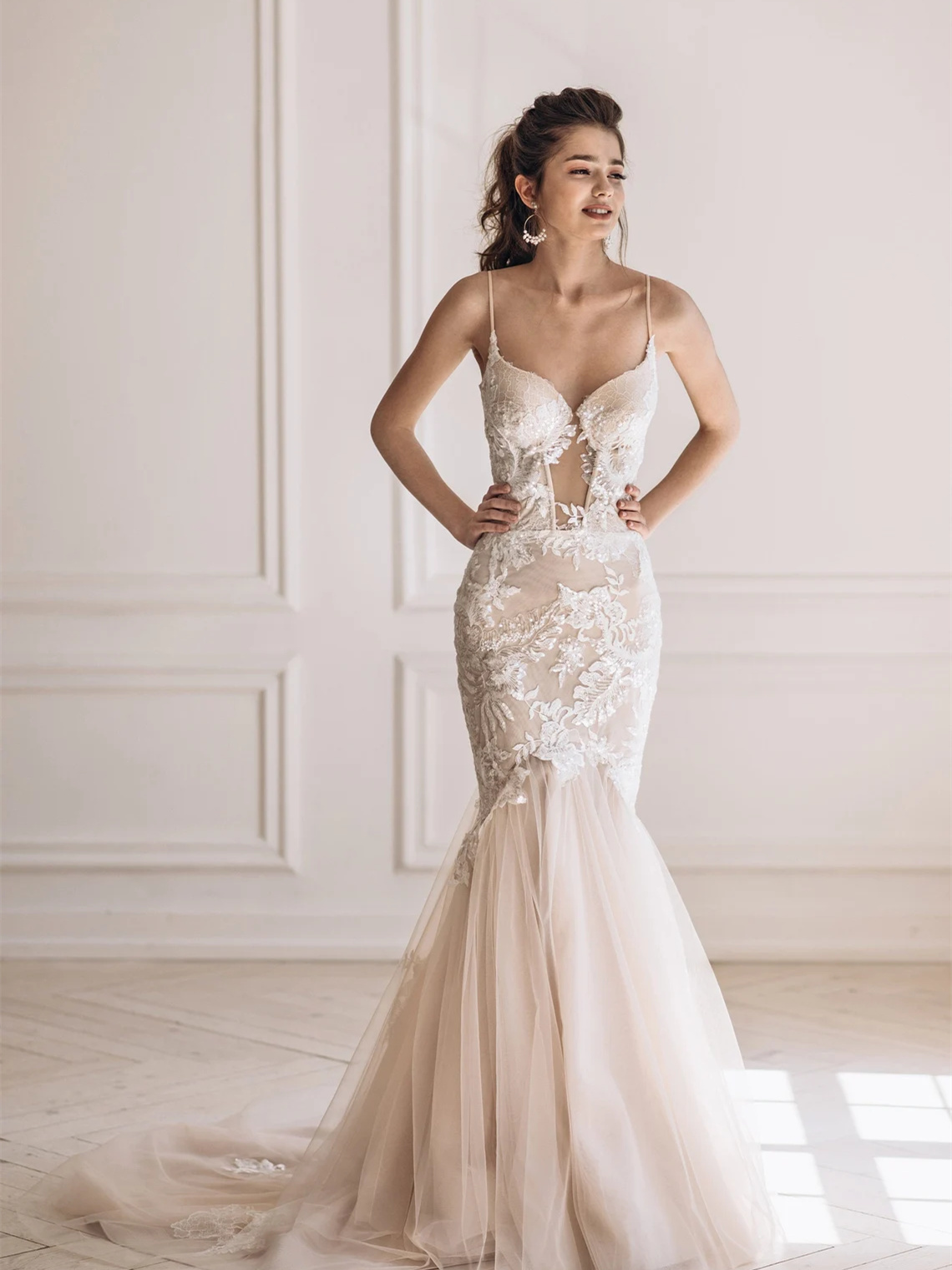 Champagne Mermaid Bridal Dress