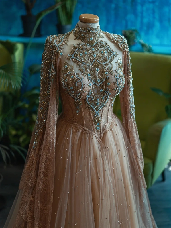 Beaded Lace  Prom Dress/Photo Shoot Dress