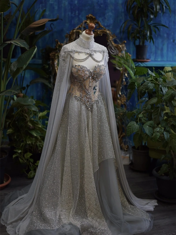 Silver Sparkle Prom Dress/Photo Shoot Dress