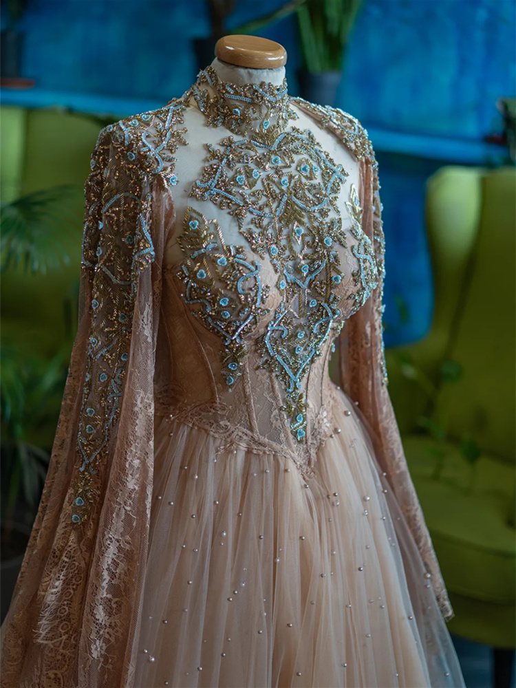 Beaded Lace  Prom Dress/Photo Shoot Dress