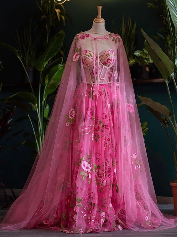 Floral Lace tulle  Photoshoot Dress/Prom Dress