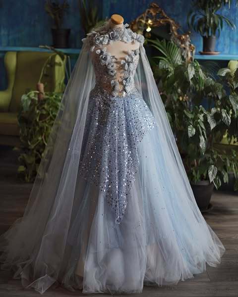 Beaded Floral Sparkle Tulle Photoshoot Dress/Prom Dress