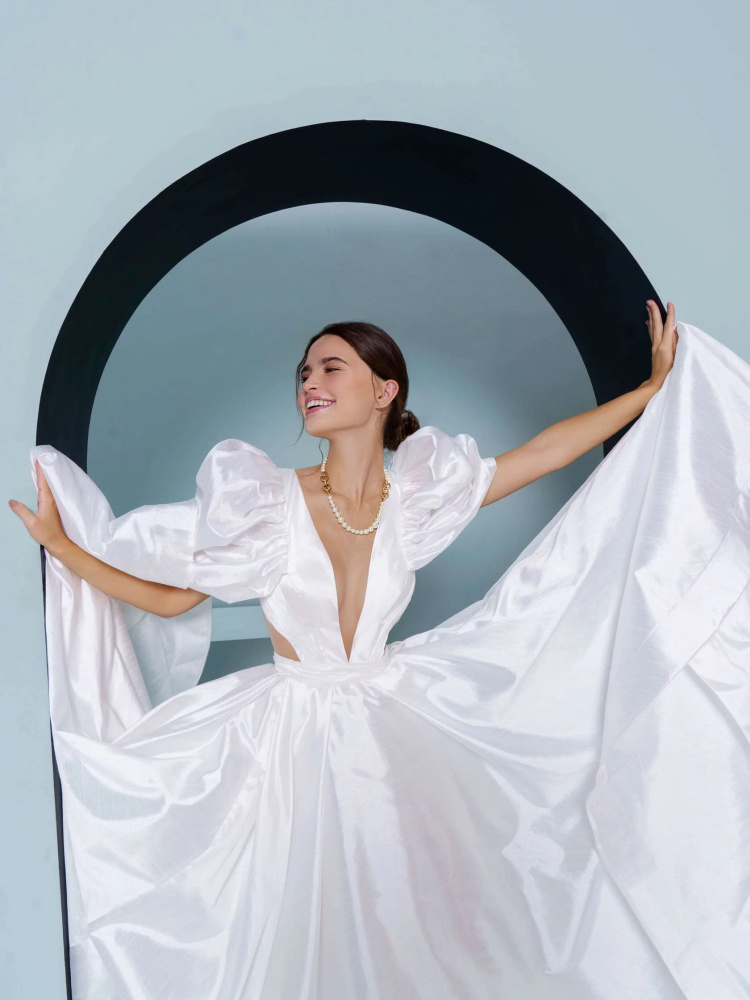 White Satin Wedding Dress