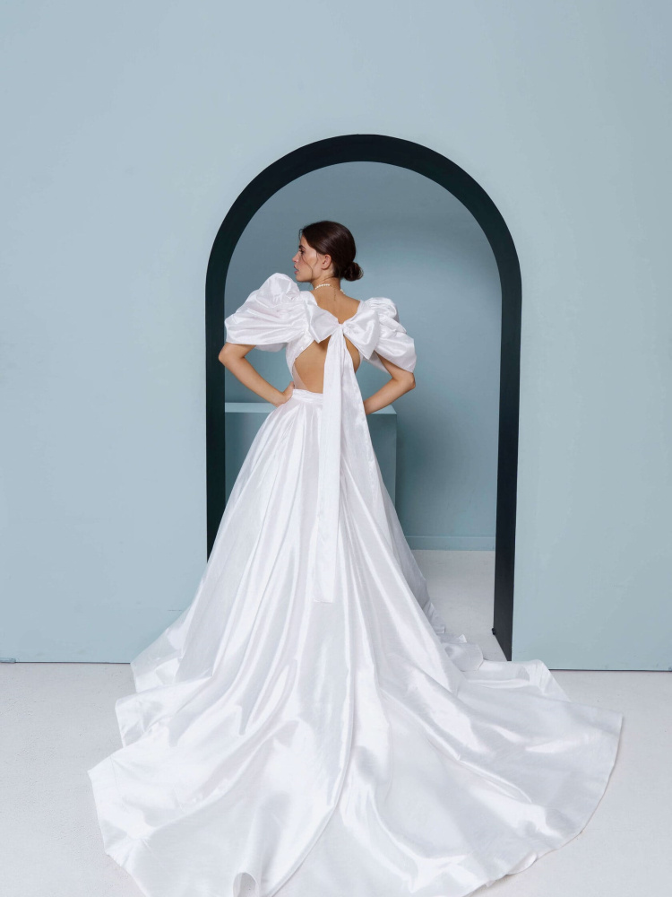 White Satin Wedding Dress