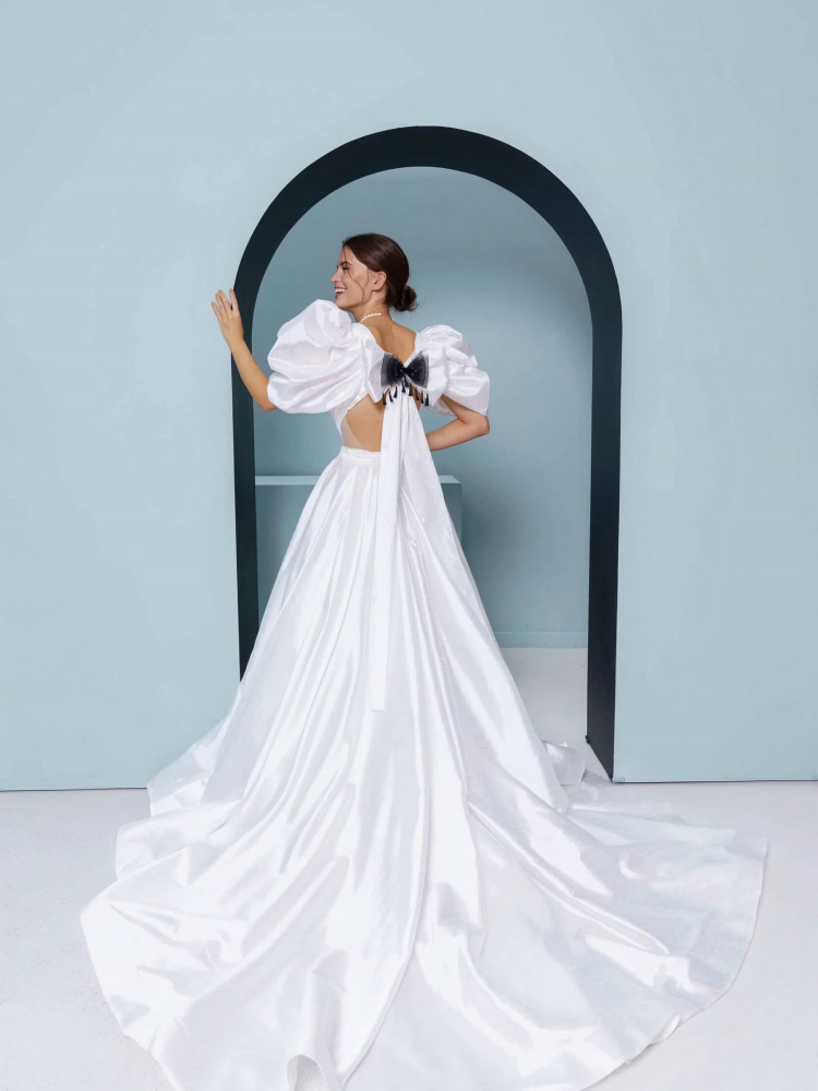 White Satin Wedding Dress