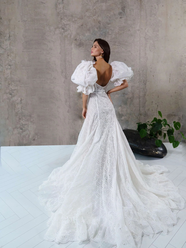 Hollow Lace White  Wedding Dress