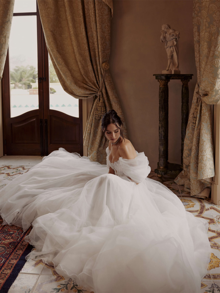 White Beaded Lace  Wedding Dress