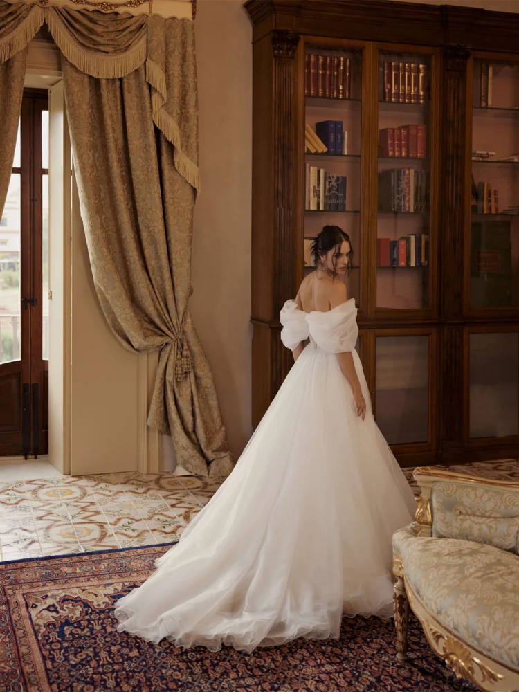 White Beaded Lace  Wedding Dress