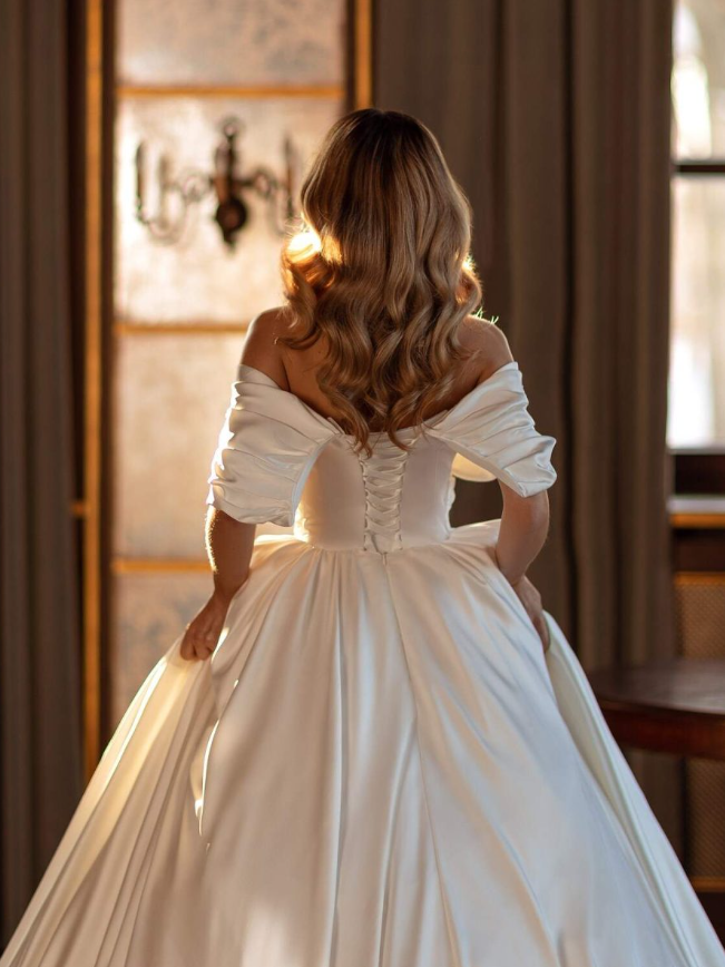 White Soft Satin Bridal Dress