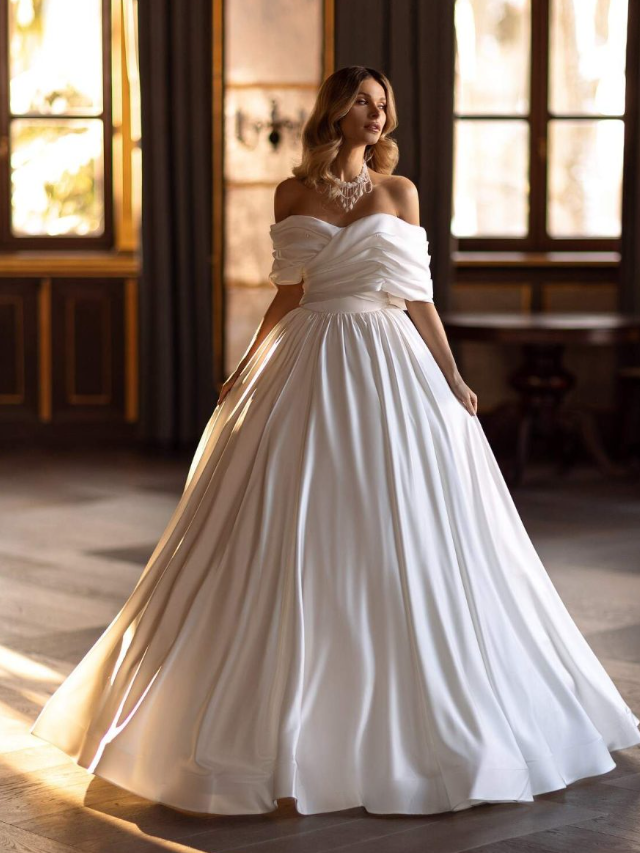 White Soft Satin Bridal Dress