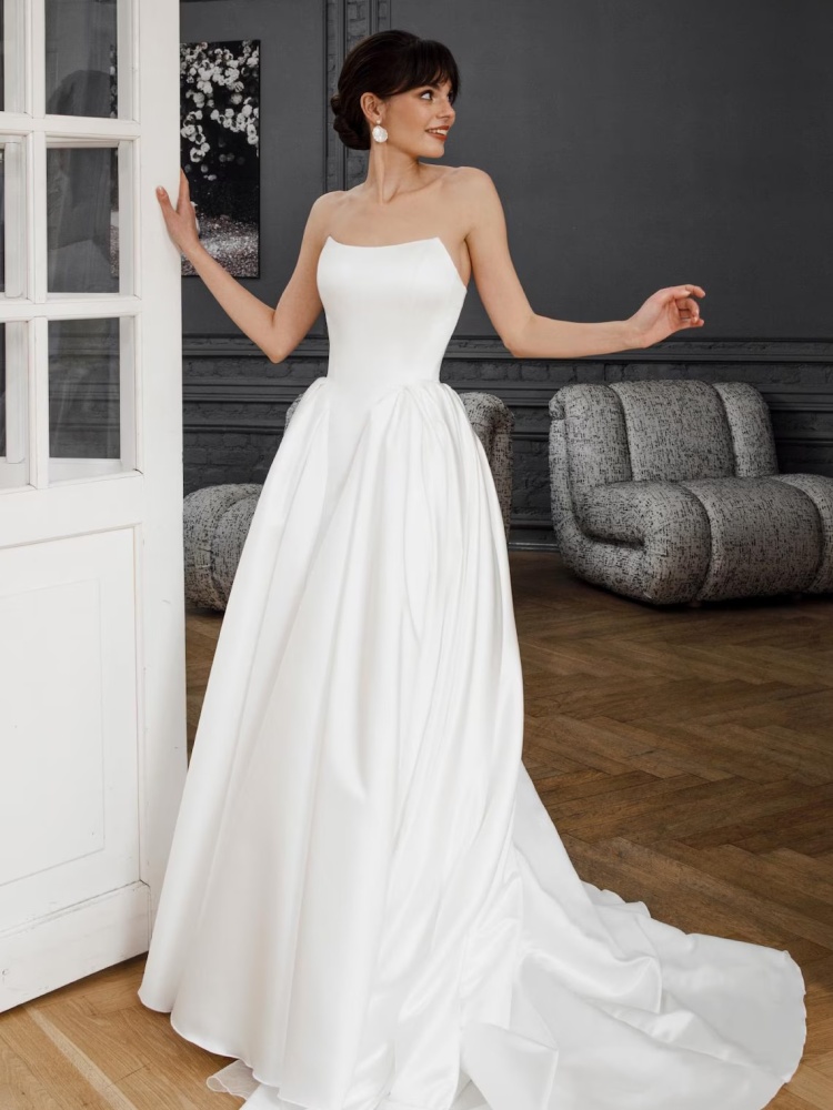 Simple Off White Bridal Dress