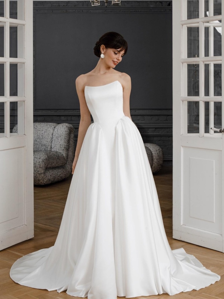 Simple Off White Bridal Dress
