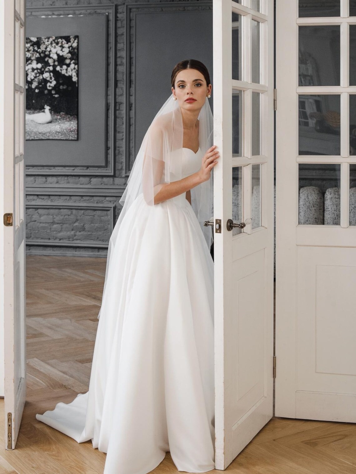 Basque Waist White Bridal Dress