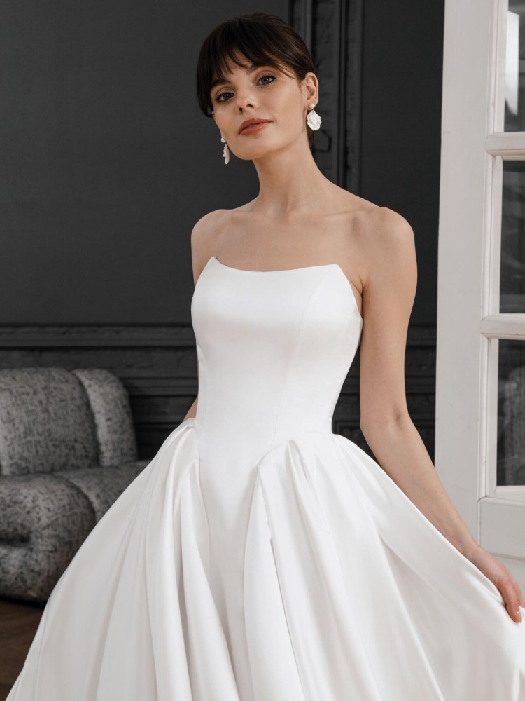 Simple Off White Bridal Dress