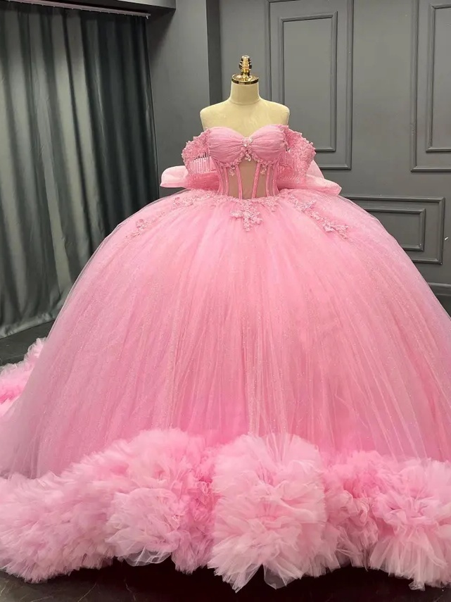 Pink Ball Gown Photo Shoot Dress