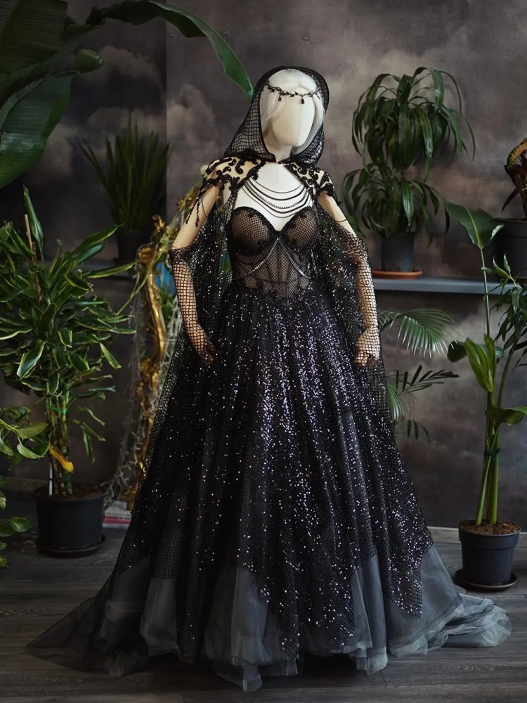 Sparkle Tulle Black Photo Shoot Dress