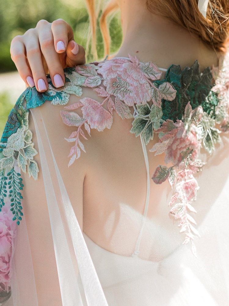 Floral White Wedding Dress