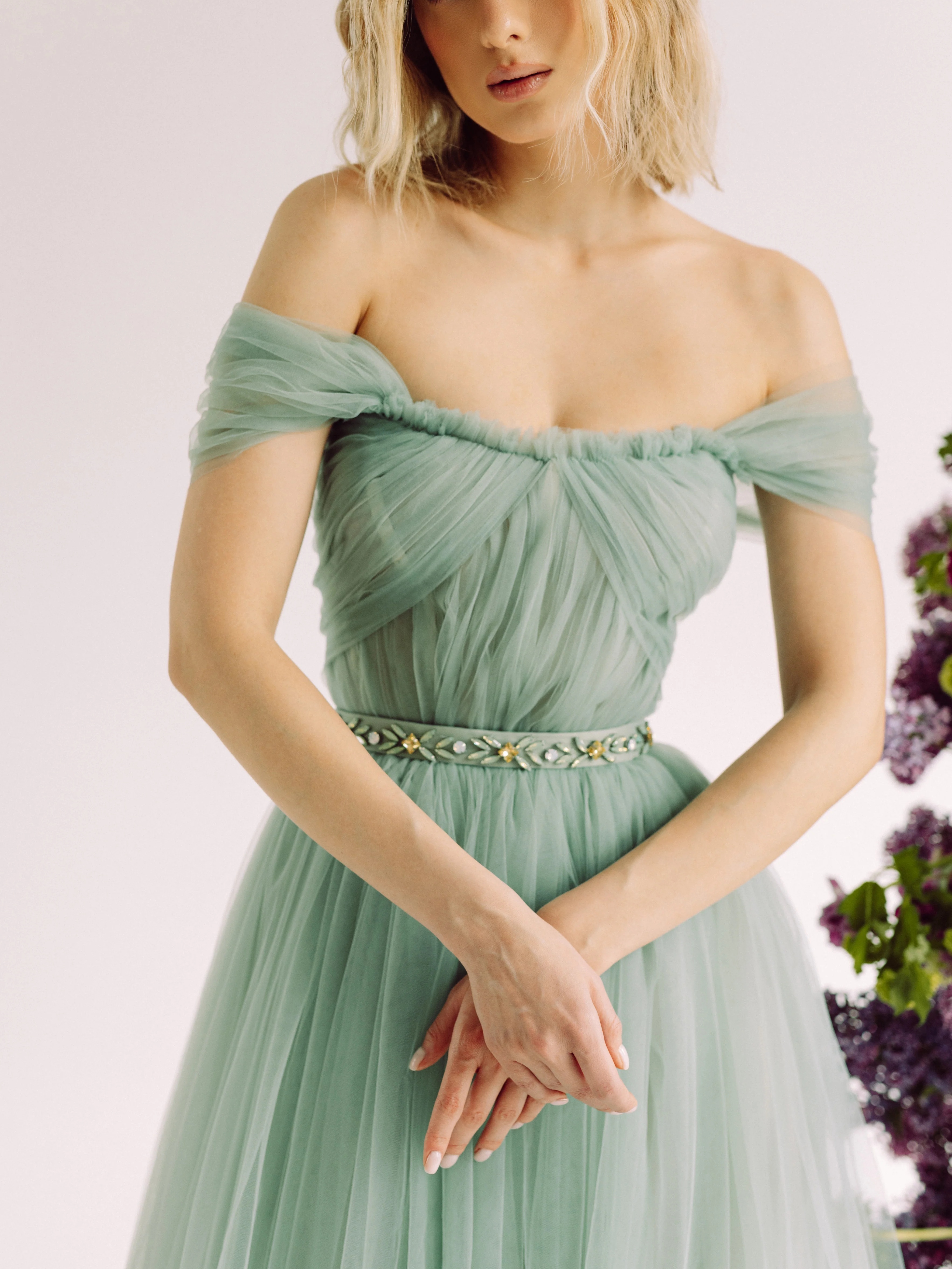 Dusty Green Prom Dress /Bridesmaid Dress