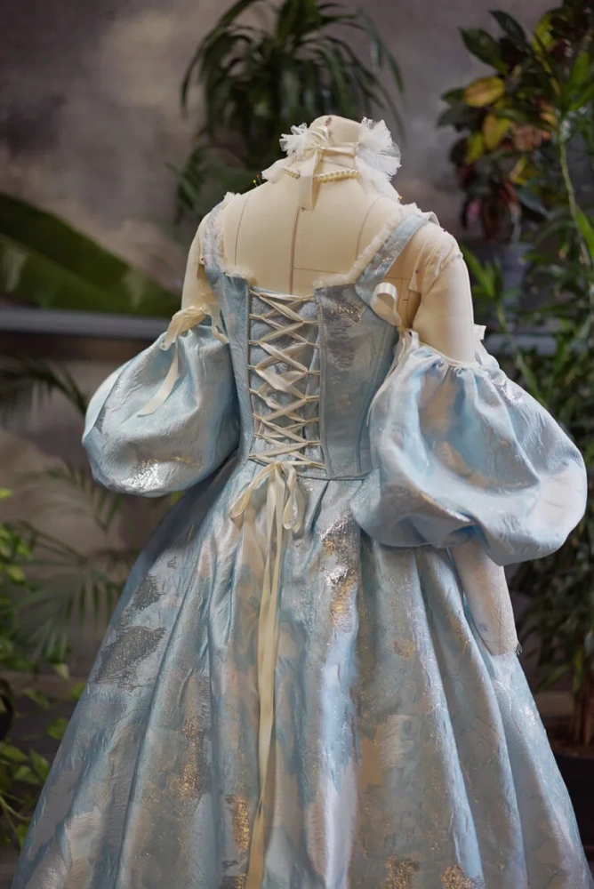 Vintage Europe Jacquard Satin Photoshoot Dress