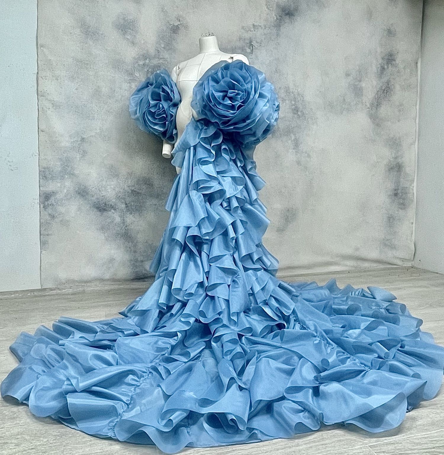 Tiffany Blue Organza  Photo Shoot Dress/Maternity Dress