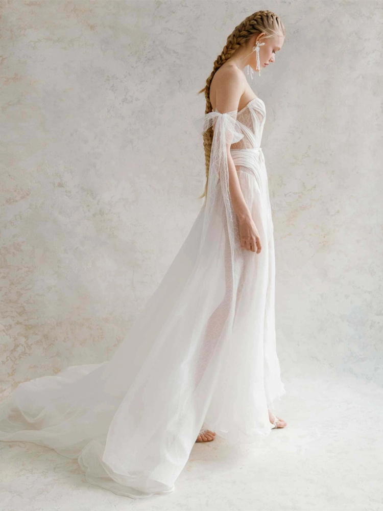 Lace $ Silk Chiffon  Bridal Dress