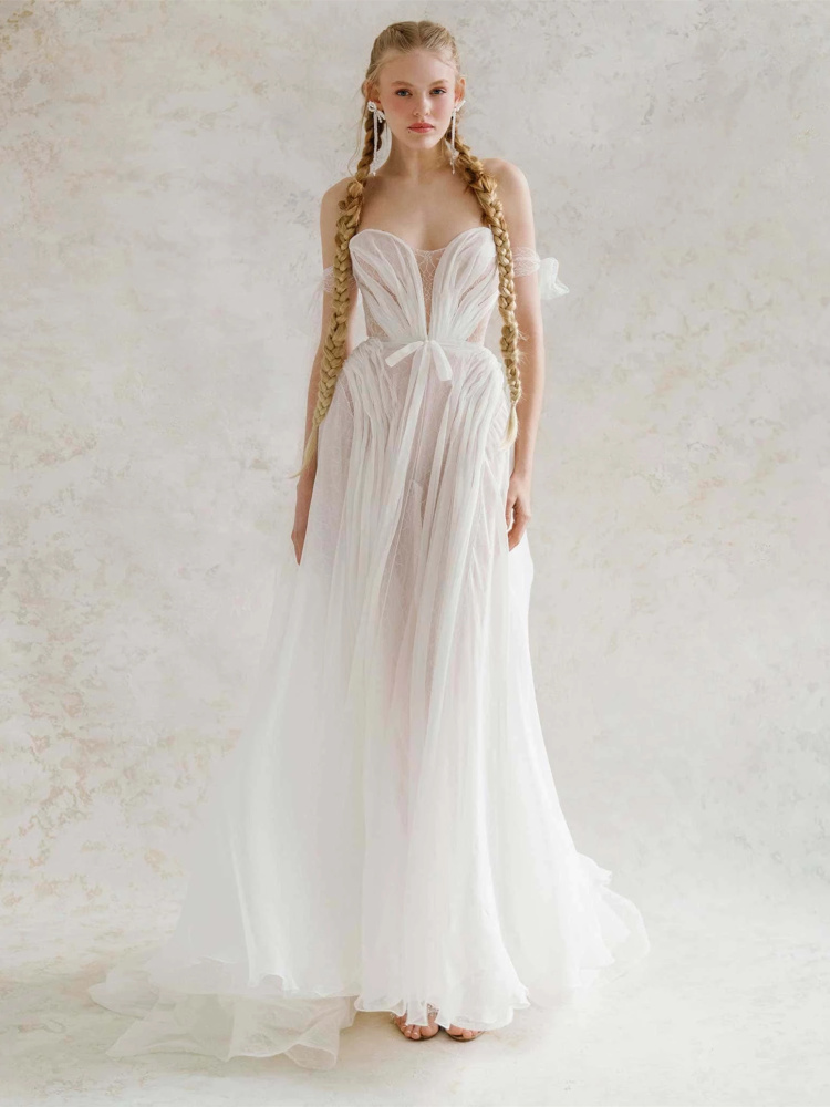 Lace $ Silk Chiffon  Bridal Dress
