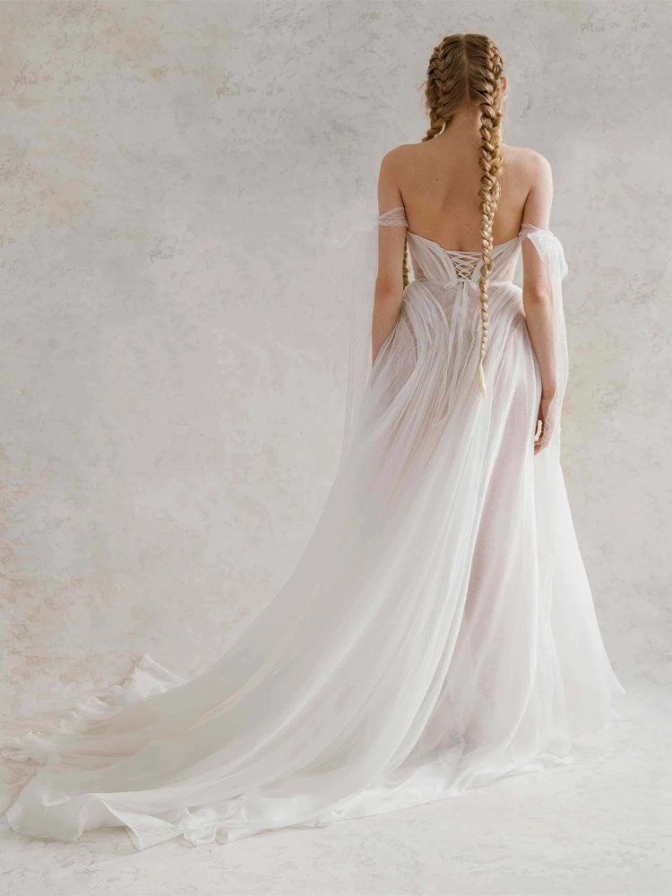 Lace $ Silk Chiffon  Bridal Dress