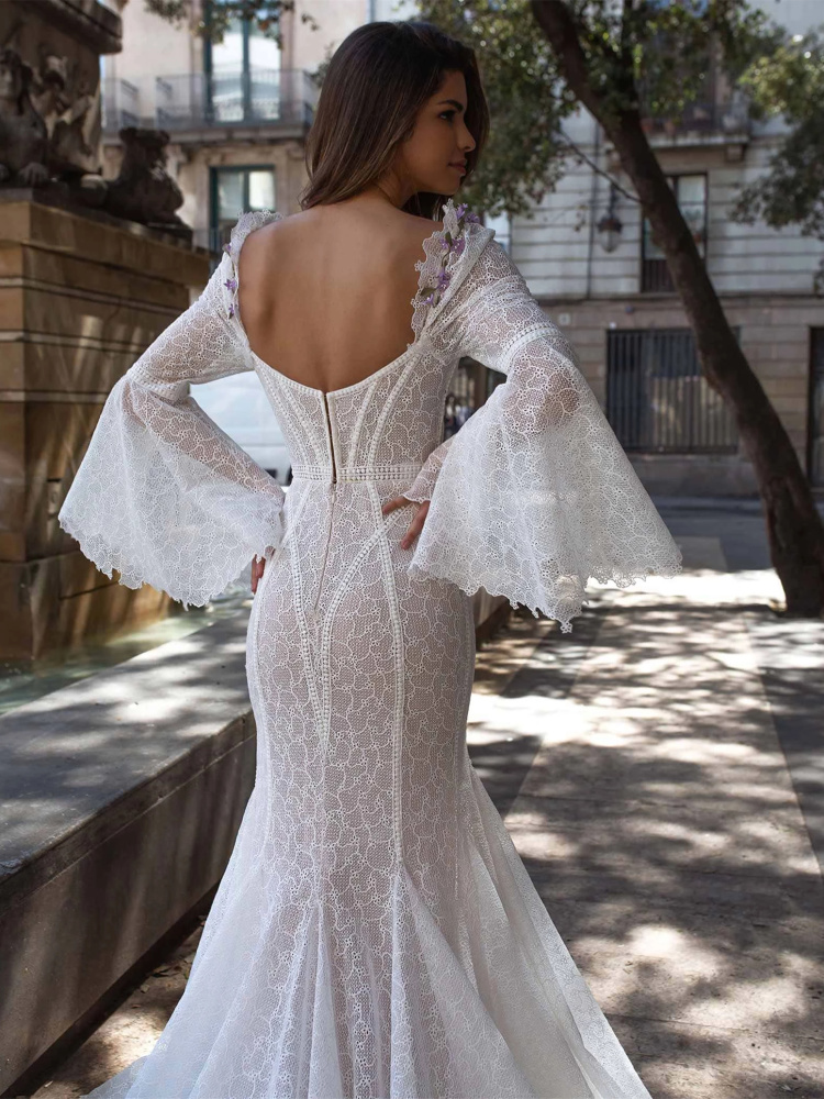 Hollow Lace  Off White  Bridal Dress