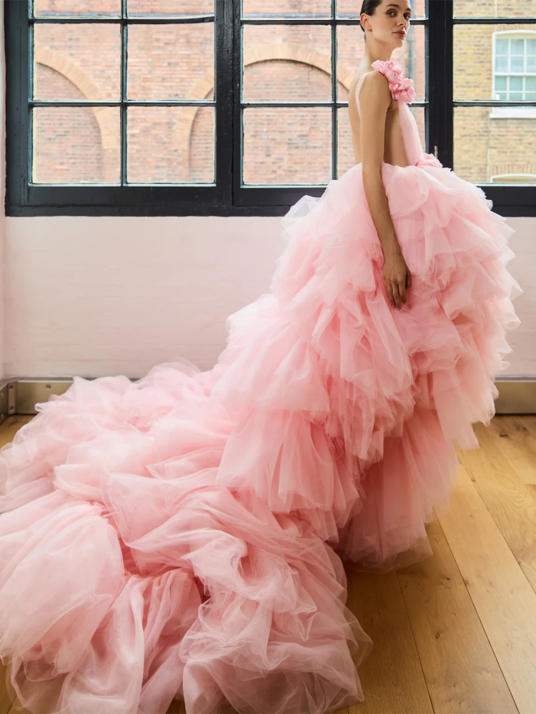 Ruffled Pink Photoshoot Dress