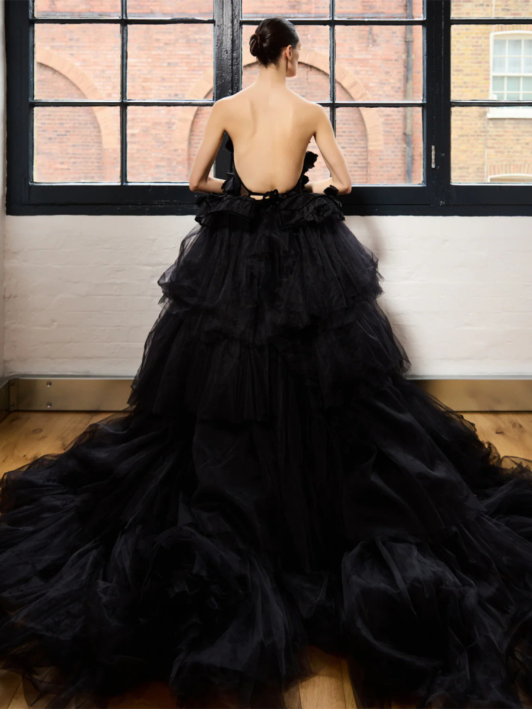 Black Ruffled Photoshoot Dress