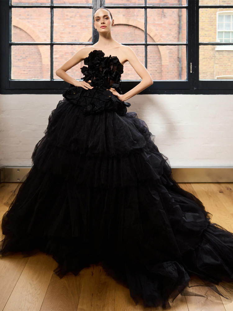 Black Ruffled Photoshoot Dress