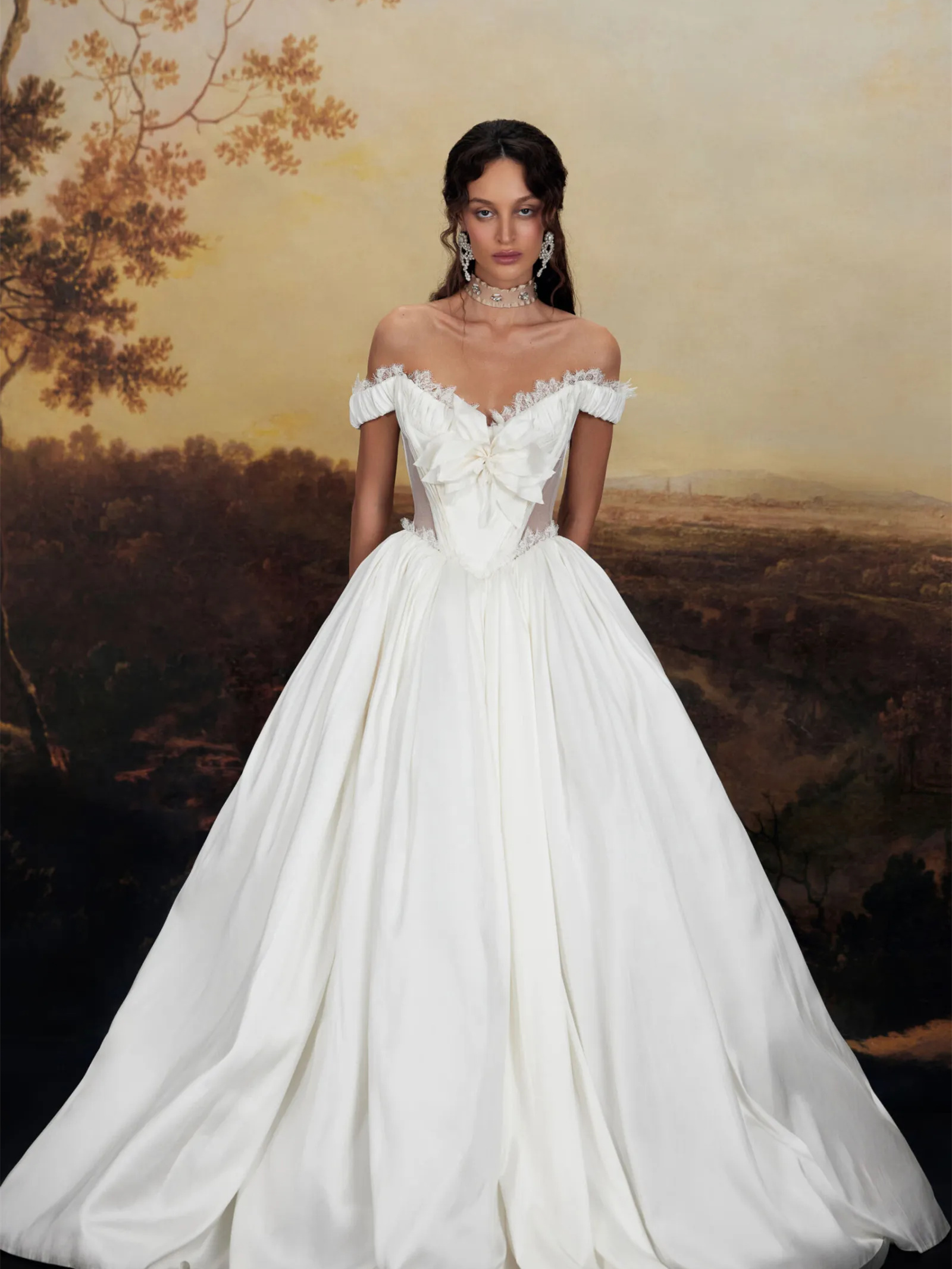 Vintage Cotton Fabric  Wedding Dress